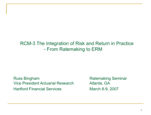 RCM-3 The Integration of Risk and Return in Practice