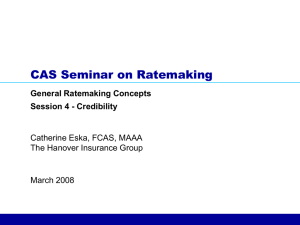 CAS Seminar on Ratemaking Catherine Eska, FCAS, MAAA The Hanover Insurance Group