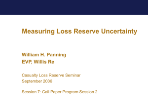 Measuring Loss Reserve Uncertainty William H. Panning EVP, Willis Re