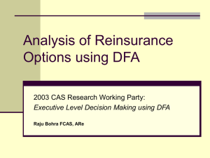 Analysis of Reinsurance Options using DFA 2003 CAS Research Working Party: