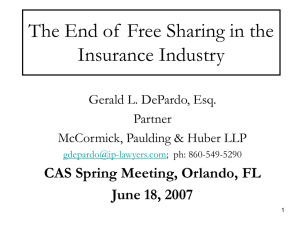The End of  Free Sharing in the Insurance Industry
