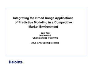 Integrating the Broad Range Applications of Predictive Modeling in a Competitive