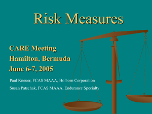 Risk Measures CARE Meeting Hamilton, Bermuda June 6-7, 2005