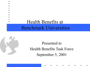 Health Benefits at Benchmark Universities Presented to Health Benefits Task Force