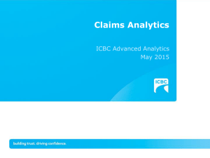 Claims Analytics ICBC Advanced Analytics May 2015