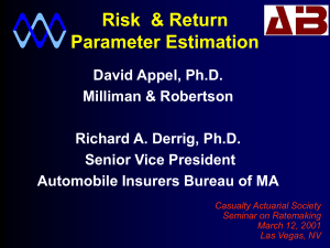 Risk  &amp; Return Parameter Estimation