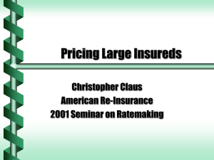 Pricing Large Insureds Christopher Claus American Re-Insurance 2001 Seminar on Ratemaking