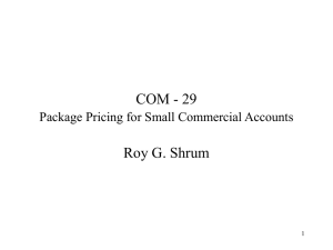 COM - 29 Roy G. Shrum Package Pricing for Small Commercial Accounts 1