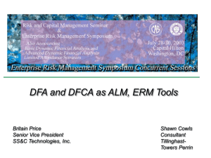 DFA and DFCA as ALM, ERM Tools