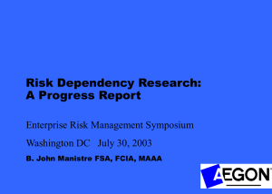 Risk Dependency Research: A Progress Report Enterprise Risk Management Symposium