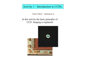 Activity 1 : Introduction to CCDs. CCD  Imaging is explained.
