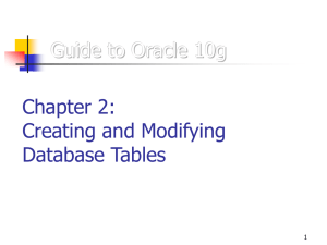 Guide to Oracle 10g Chapter 2: Creating and Modifying Database Tables