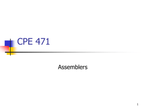 CPE 471 Assemblers 1