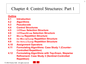 Chapter 4: Control Structures: Part 1