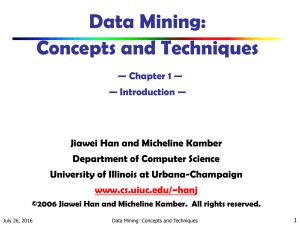 Data Mining: Concepts and Techniques