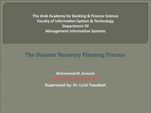 The Arab Academy for Banking &amp; Finance Science Department Of