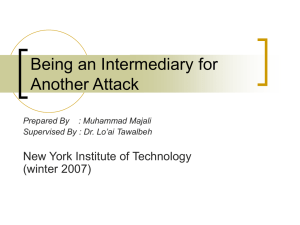 Being an Intermediary for Another Attack New York Institute of Technology (winter 2007)