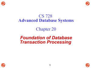  CS 728 Chapter 20 Advanced Database Systems