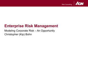 Enterprise Risk Management – An Opportunity Modeling Corporate Risk Christopher (Kip) Bohn