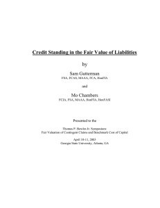 Credit Standing in the Fair Value of Liabilities by Sam Gutterman