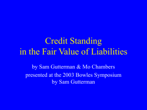 Credit Standing in the Fair Value of Liabilities