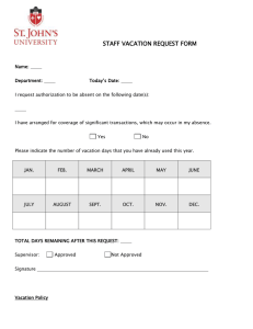 STAFF VACATION REQUEST FORM