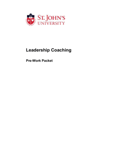 Leadership Coaching  Pre-Work Packet