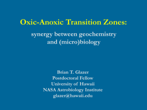 Oxic-Anoxic Transition Zones: synergy between geochemistry and (micro)biology Brian T. Glazer