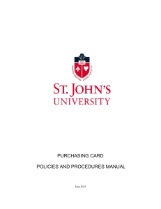 PURCHASING CARD POLICIES AND PROCEDURES MANUAL June 2015