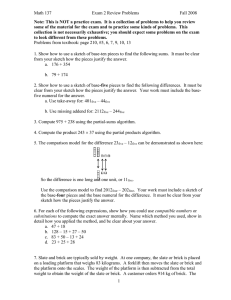 Math 137 Exam 2 Review Problems Fall 2008