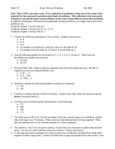 Math 137 Exam 3 Review Problems Fall 2008