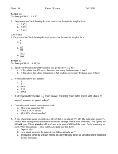 Math 138 Exam 2 Review Fall 2008