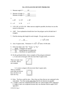 MA 139 EXAM ONE REVIEW PROBLEMS  D 55˚
