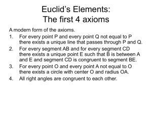 Euclid’s Elements: The first 4 axioms