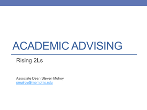 ACADEMIC ADVISING Rising 2Ls Associate Dean Steven Mulroy