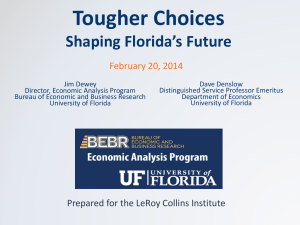 Tougher Choices Shaping Florida’s Future February 20, 2014