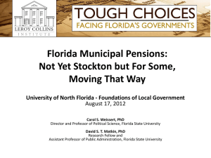Florida Municipal Pensions: Not Yet Stockton but For Some, Moving That Way