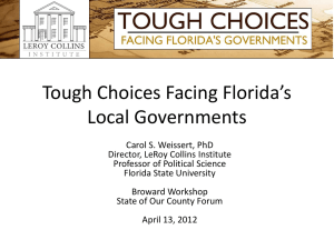 Tough Choices Facing Florida’s Local Governments