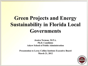 Green Projects and Energy Sustainability in Florida Local Governments