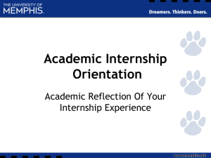 Academic Internship Orientation Academic Reflection Of Your Internship Experience