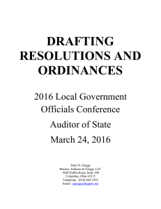 DRAFTING RESOLUTIONS AND ORDINANCES