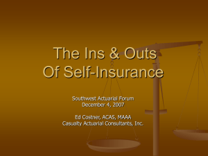The Ins &amp; Outs Of Self-Insurance Southwest Actuarial Forum December 4, 2007
