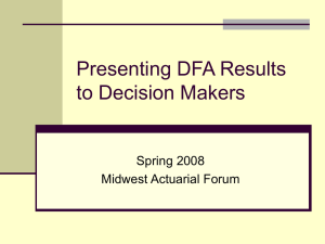 Presenting DFA Results to Decision Makers Spring 2008 Midwest Actuarial Forum