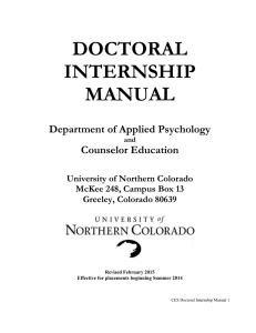 DOCTORAL INTERNSHIP MANUAL