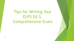 Tips for Writing Your ELPS Ed.S. Comprehensive Exam 2016