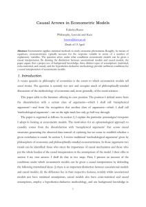 Causal Arrows in Econometric Models Federica Russo Philosophy, Louvain and Kent