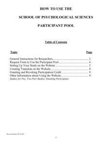 HOW TO USE THE  SCHOOL OF PSYCHOLOGICAL SCIENCES PARTICIPANT POOL