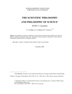 THE SCIENTIFIC PHILOSOPHY AND PHILOSOPHY OF SCIENCE .