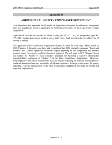 Appendix H AGRICULTURAL SOCIETY COMPLIANCE SUPPLEMENT