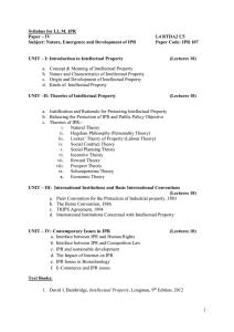 Syllabus for LL.M. IPR Paper – IV L4 RTDA2 C5